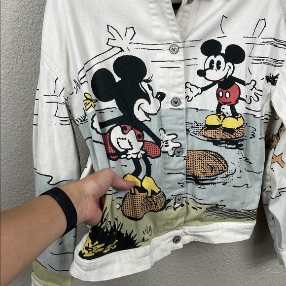Disney Parks Rare Her Universe Mickey and Minnie Denim Jacket Sz XS - Picture 3 of 14